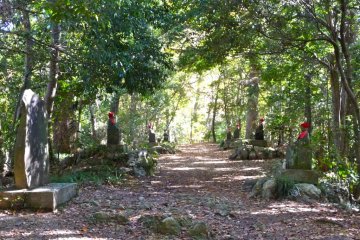 I loved walking through this path lined on both sides by trees and statues wearing red caps.  There is a very spiritual and peaceful feel to this place.