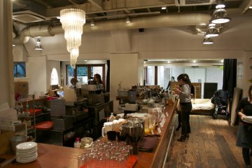 <p>The drinks buffet</p>