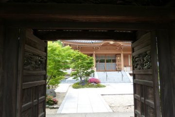 The temple has many beautiful buildings on its grounds.