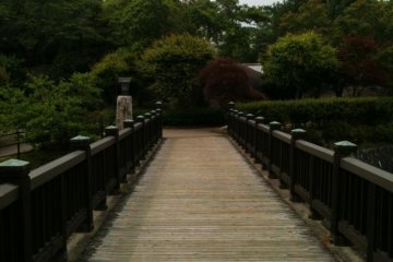 The bridge leading into the park