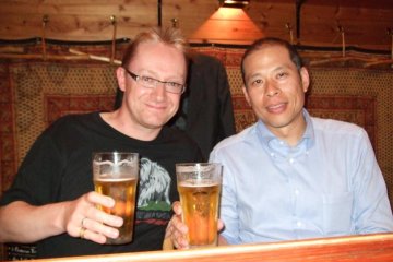 Matt and I toasting at Ayamuya