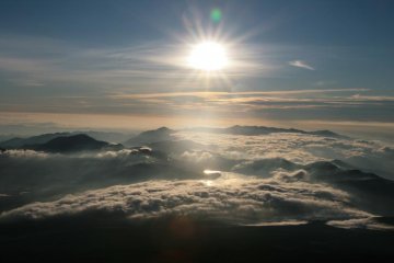 Sunset view that Mt. Fuji is famous for