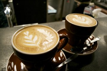 <p>Latte made from Equadorian beans</p>