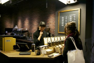 <p>The helpful staff will guide you through the world of coffee beans</p>