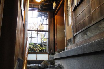 <p>The stone steps up to the tea house</p>