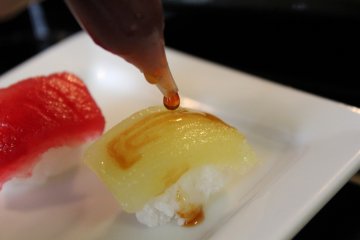 <p>The soy sauce looks so real, but it's sweet and tastes like candy!</p>