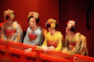 <p>Waiting for the performance to begin</p>