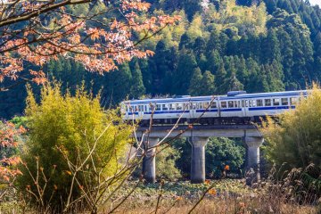 <p>Kereta selatan yang meninggalkan stasiun Uchi Umi</p>