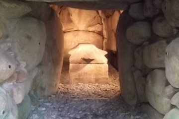 <p>On the hill behind the shrine there's a tumulus with this burial chamber inside</p>