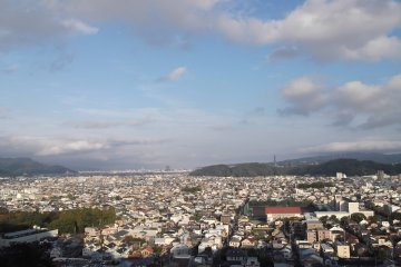 <p>A view out over the city from the hill behind the shrine</p>