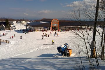 <p>Riding the ski lift</p>