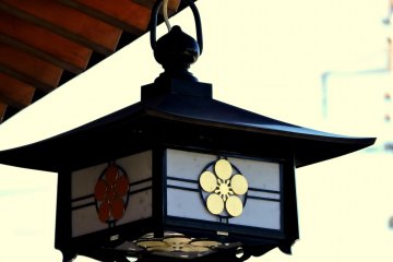 <p>Plum blossom motif on a lantern</p>