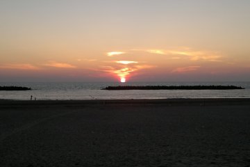 <p>The sunset over the sea of Japan, ...</p>