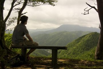 A well earned rest and a rewarding view.
