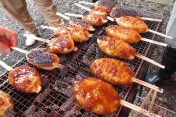 <p>Or if you prefer a sweet/salty snack I recommend the Mitarashi&nbsp;dango</p>
