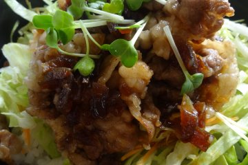 <p>The beef and cabbage bowl at the Wakayama City Hall cafeteria</p>