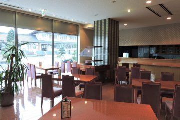 <p>Inside view of the cafe of Hotel Harada in Sakura</p>