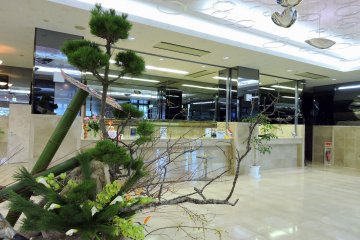 <p>The hotel check-in counter</p>