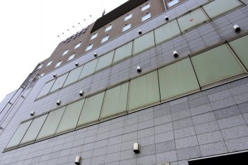 <p>Looking up at Hotel Harada in Sakura</p>