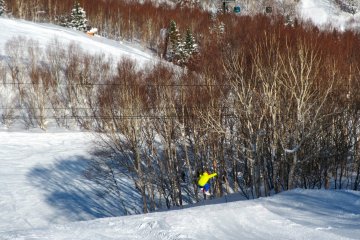 <p>A boarder takes the first set of jumps</p>