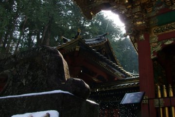 <p>Snow-melt dripping from the rooftop</p>