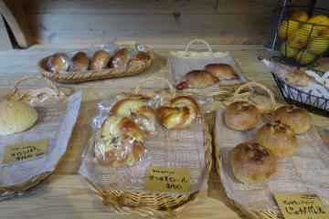 <p>The fig rolls were my favorite, but there are about 20 different breads on offer</p>
