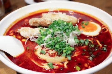<p>Close up of the Devil Dragon ramen</p>