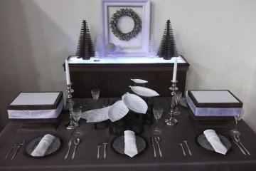 <p>There's a section of elaborate displays of higher-end goods</p>