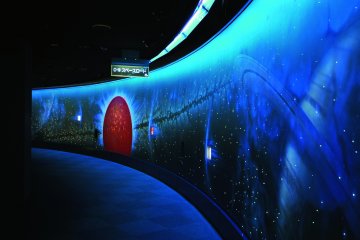 Space load illuminated by black light