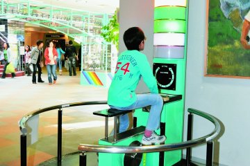 Tower of light produces electrical energy. You could be a human dynamo!