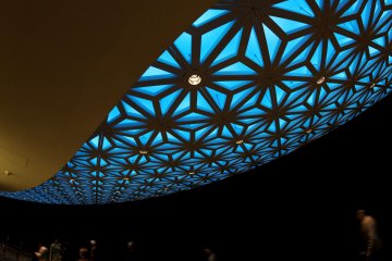 <p>This is the beautiful ceiling inside the building while you wait for the elevator to go up to the first viewing deck.&nbsp;</p>