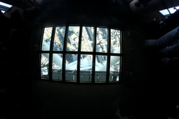 <p>On the lower of the three floors you can see the amazing and scary glass floor on which you can stand and look down at the city.</p>