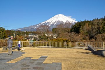 Première apparition claire du Mt. Fuji depuis la voie principale vers les chutes