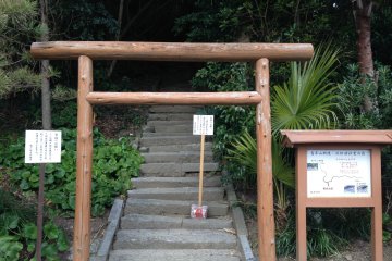<p>This is the start point. Through the torii and up the steps!</p>