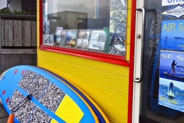A surf shop near the beach.