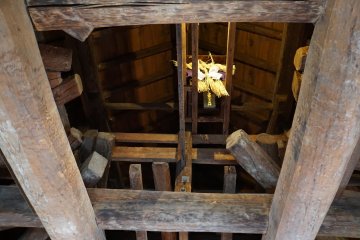 A miniature shrine placed in the attic portion of the 5th floor