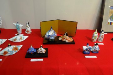 <p>Many shops in Imari's porcelain neighborhood have special displays of Hina dolls during the months of February and March</p>