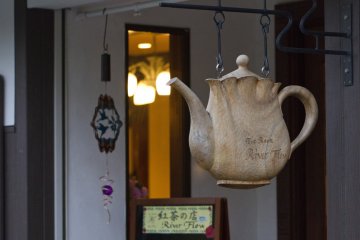 <p>A cafe front along a canal</p>