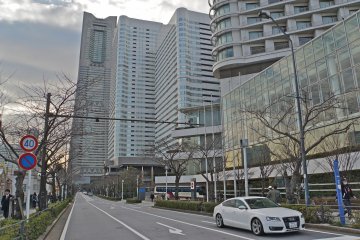 Street level views of the popular Yokohama landmarks from Sakura-dori
