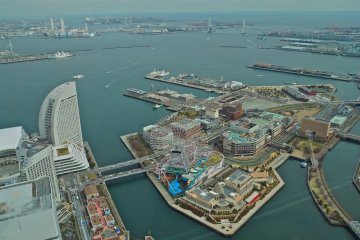 Birdseye views of Minato Mirai 21 from Sky Garden located on the 69th floor of Landmark Tower &nbsp;