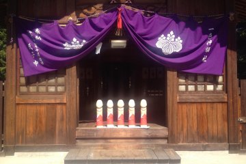 <p>A collection of smaller (yet still impressive) phalluses outside one of the shrine buildings.</p>