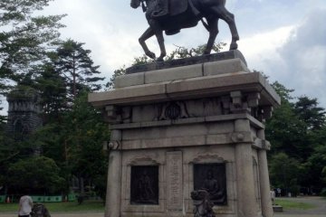 <p>The most famous statue of Sendai is Date Masamune at Sendai Castle</p>