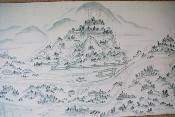<p>An old map of Yamaguchi inside the temple</p>