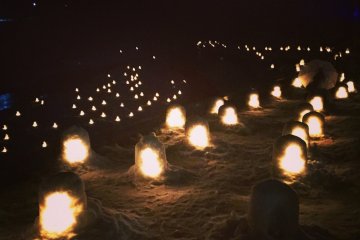 <p>The goal of my trip was this: Hundreds of mini kamakuras (snow huts) along the river.</p>