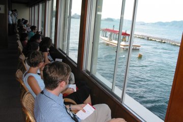 <p>Visitors watching the Ama diving display</p>