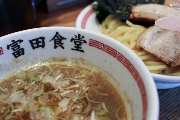 Tsukemen dipping broth and noodles