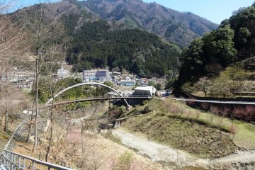 <p>A view from the top of the monorail course over the surrounding hills</p>