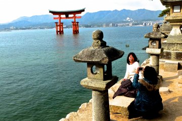 <p>People visit Miyajima from all over the world</p>