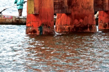 <p>The torii gate looks much different from up close</p>