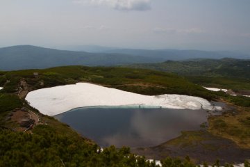 The snow and ice on the ponds were not yet gone, creating beautiful contrasts